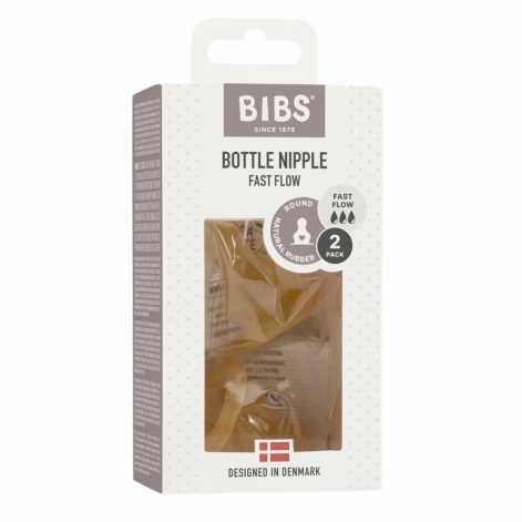 Змінні соски для пляшечки BIBS Bottle Niple 2 pack Latex Fast Flow (швидкий потік) - lebebe-boutique - 2