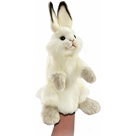 Білий кролик, іграшка на руку, 34 см, реалістична м'яка іграшка Hansa