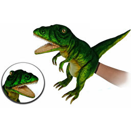 Тиранозавр Рекс (неоновий зелений), іграшка на руку, 50 см, реалістична м'яка іграшка Hansa