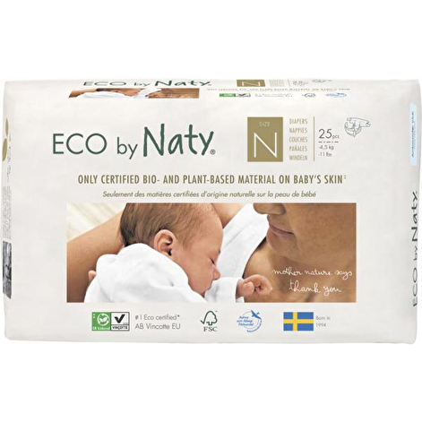 Органічні підгузники Eco by Naty Розмір 0 (до 4,5 кг) 25 шт