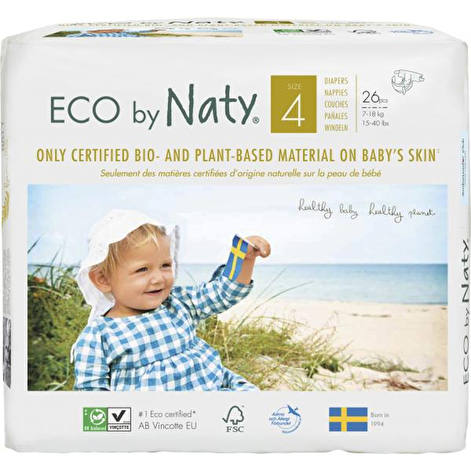 Одноразові дитячі підгузки Eco by Naty Розмір 4 (від 7 до 18 кг.), 26 шт.
