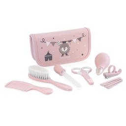 Набір для догляду за дитиною у косметичці (7 предм.) Miniland Baby Kit рожевий