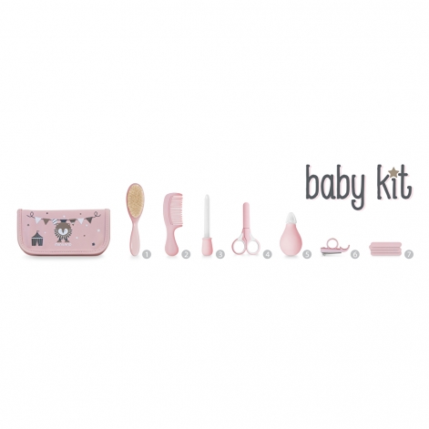 Набір для догляду за дитиною у косметичці (7 предм.) Miniland Baby Kit рожевий - lebebe-boutique - 3