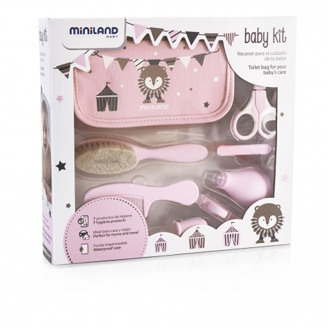 Набір для догляду за дитиною у косметичці (7 предм.) Miniland Baby Kit рожевий - lebebe-boutique - 4