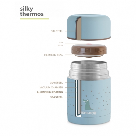 Термос харчовий Miniland Silky Food Thermos блакитний 600 мл - lebebe-boutique - 2