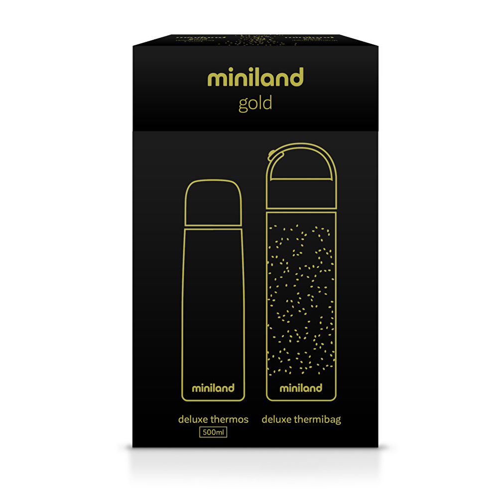 Термос для жидкостей + термосумка Deluxe Thermos 500ML Miniland золото  Gold, арт. 89256, купить, цена