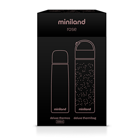 Термос для жидкостей + термосумка Deluxe Thermos 500ML Miniland роз. золото Rose - lebebe-boutique - 3