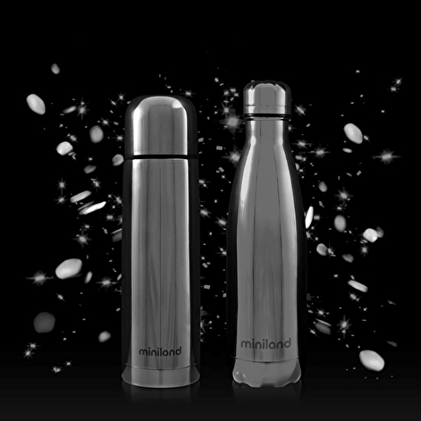 Набор термос для жидкостей + термобутылка Mybaby&Me Silver 500ML Miniland cеребро Silver - lebebe-boutique - 2