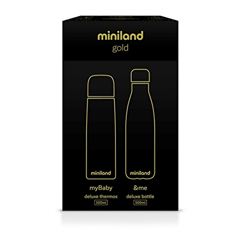 Набір термос для рідини + термопляшка 500ML Miniland золото Gold - lebebe-boutique - 5