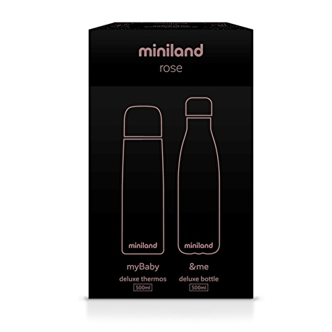 Набор термос для жидкостей + термобутылка Mybaby&Me Silver 500ML Miniland роз. золото Rose - lebebe-boutique - 5