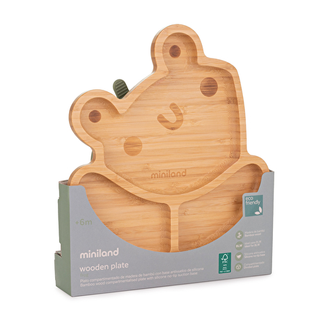 Бамбукова секційна тарілка на присосці Miniland Frog - lebebe-boutique - 2