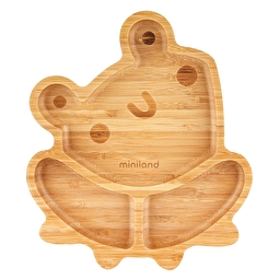 Бамбукова секційна тарілка на присосці Miniland Frog