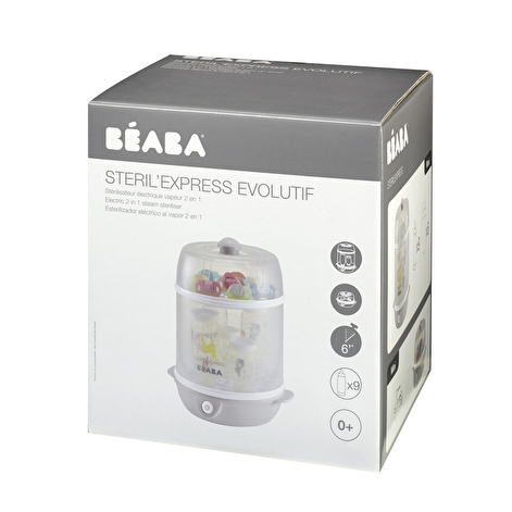 Стерилізатор Beaba Steril Express Evolutif електричний паровий 2 в 1 cірий - lebebe-boutique - 2