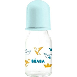 Бутылочка стеклянная Beaba Origami 110 ml blue