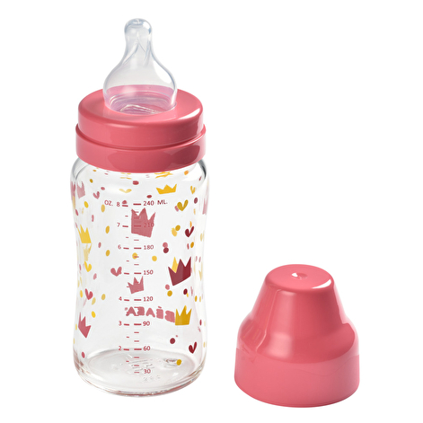 Бутылочка стеклянная с широким горлышком Beaba -240 мл - розовый - lebebe-boutique - 2