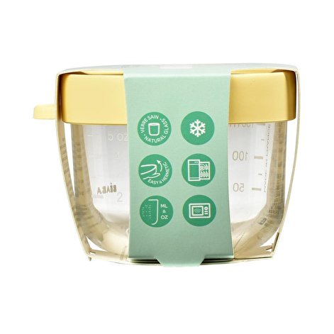 Склянний контейнер для зберігання Beaba 150 мл - жовтий - lebebe-boutique - 4
