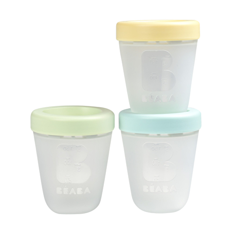Набір контейнерів Beaba для зберігання з силікону 3 шт. (3х200 мл.) жовтий/зелений/блакитний - lebebe-boutique - 4