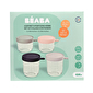 Набір контейнерів Beaba для зберігання склянних 4 шт. (2х150 мл + 2х250 мл) зелений/сірий - lebebe-boutique - 8
