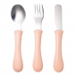 Набір приборів - ложка, виделка, ніж Beaba Set of 3 Cutlery Inox рожевий - lebebe-boutique - 5