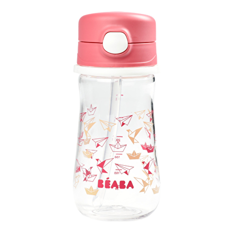 Детский поильник с трубочкой Sippy 350 мл  Beaba - розовый - lebebe-boutique - 6