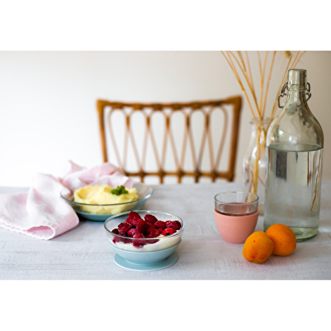 Набір: тарілка, миска, стакан Beaba склянний 4+ рожевий - lebebe-boutique - 12