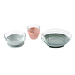 Набір: тарілка, миска, стакан Beaba склянний 4+ рожевий