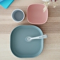 Набір: тарілка, миска, стакан, ложка Beaba 4+ рожевий/евкаліпт - lebebe-boutique - 9