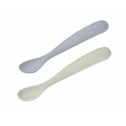 Набір ложок Beaba силіконових 2 шт. 4+ сірий/зелений