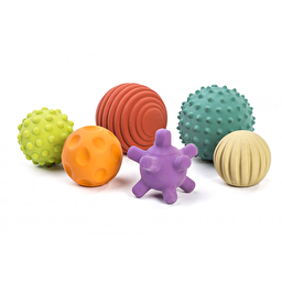Набір сенсорних м'ячиків із натурального каучуку Miniland Sensory Balls, 6 штук