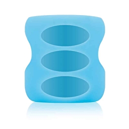 Силіконовий чохол для скляної пляшечки з широкою шийкою 150 мл, колір блакитний
