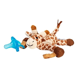 Цілісна силіконова пустушка, колір блакитний, в комплекті з іграшкою Жираф, Dr Brown's 0-12 міс., 1 шт.