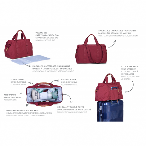 Сумка Childhome Mommy bag Signature burgundy - lebebe-boutique - 21