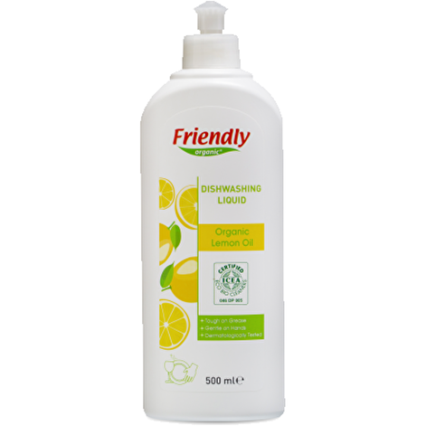 Органическое средство для мытья посуды Friendly Organic с лимонным соком. 500 мл