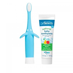 Комплект: дитяча зубна паста та зубна щітка колір блакитний