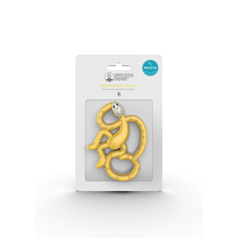 Іграшка-прорізувач Matchstick Monkey силіконова мавпочка-танцюрист жовтий 10 см - lebebe-boutique - 4
