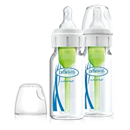 Скляна пляшечка для годування з вузьким горлечком Options+, 120 мл, 2 шт. в упаковці