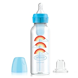 Пляшка-поїльник з вузькою шийкою, зі змінним носиком і соскою 3-го рівня, 250 мл, колір блакитний, 1 шт. в упаковці Dr. Brown's