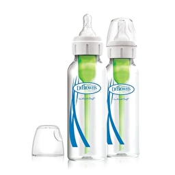 Стекляная бутылочка для кормления с узким горлышком Options+ , 250 мл, 2 шт. в упаковке