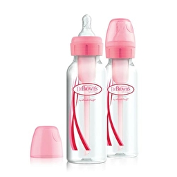Дитяча пляшечка для годування з вузьким горлечком, 250 мл, колір рожевий, 2 шт. в упаковці