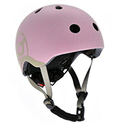 Шлем защитный детский Scoot and Ride, пастельно-розовый, с фонариком, 45-51см (XXS/XS) (SR-181206-RO