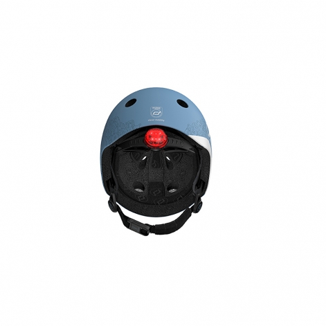 Шолом захисний дитячий Scoot and Ride, світловідбиваючий сіро-синій, з ліхтариком, 45-51см STEEL - lebebe-boutique - 2