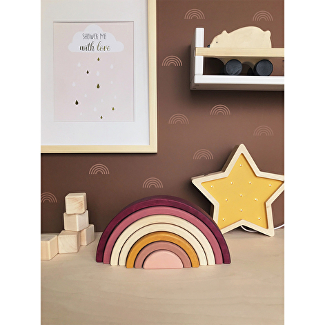 Дерев'яна іграшка пірамідка Веселка/ Рожевий SABO Concept - lebebe-boutique - 2