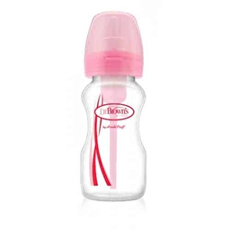 Дитяча пляшечка для годування з широкою шийкою, 270 мл, колір рожевий, 1 шт. в упаковці
