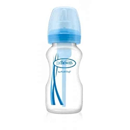 Дитяча пляшечка для годування з широким горлечком, 270 мл, 1 шт. в упаковці DrBrowns блакитний