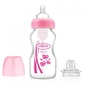 Бутылочка-поильник с широким горлышком, со сменным носиком и соской 3-го уровня, 270 мл, цвет розовы