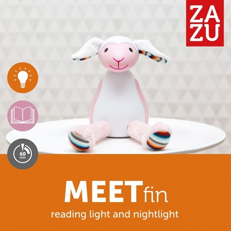 Ночник и светильник для чтения с автоматическим отключением Барашек (розовый) FIN (ФИН) Zazu - lebebe-boutique - 3