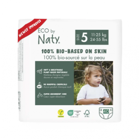 Органічні підгузники Eco by Naty Розмір 5 (від 11 до 25 кг) 40 шт