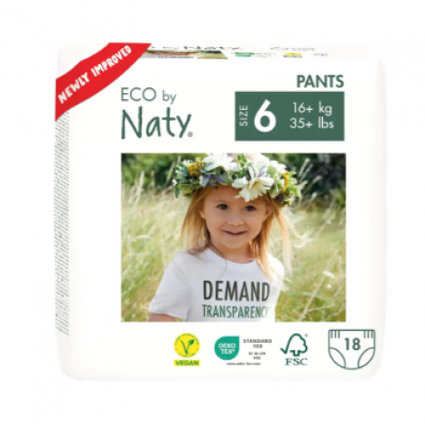 Органічні підгузки-трусики Eco by Naty Розмір 6 (16+ кг) 18 шт