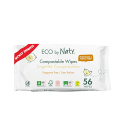Дитячі вологі серветки ECO BY NATY Без запаху, 56 шт