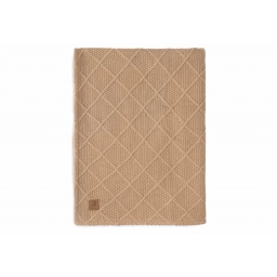 Колискова ковдра Jollein Check Knit 75×100, бісквіт/teddy fleece